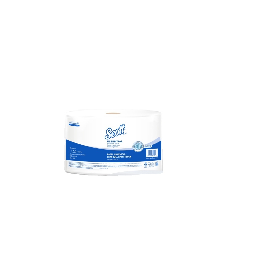 PAPEL HIG SCOTT ESSENTIAL BLANCO X 250 MTS 30241021 PAC X 4 RLL