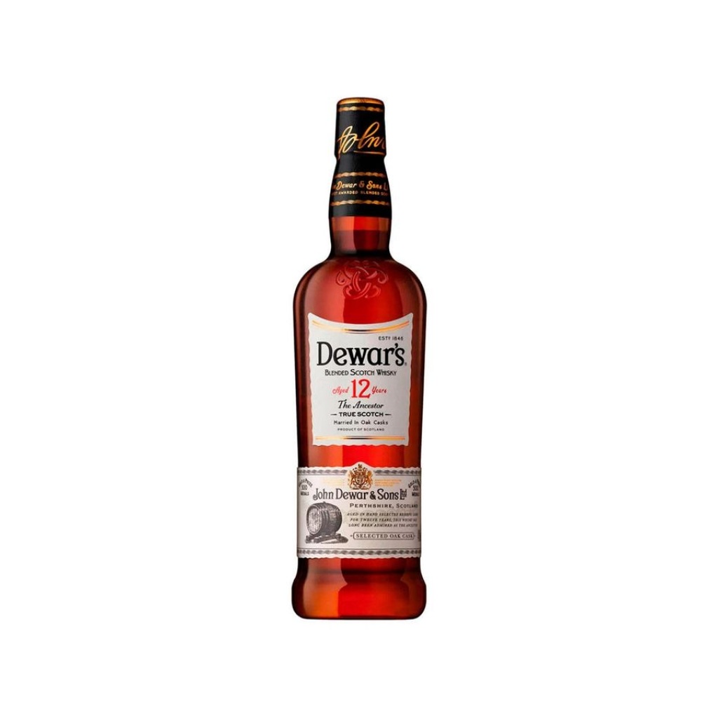 WHISKY DEWAR´S 12 YEARS x 750 cc DOS VASOS