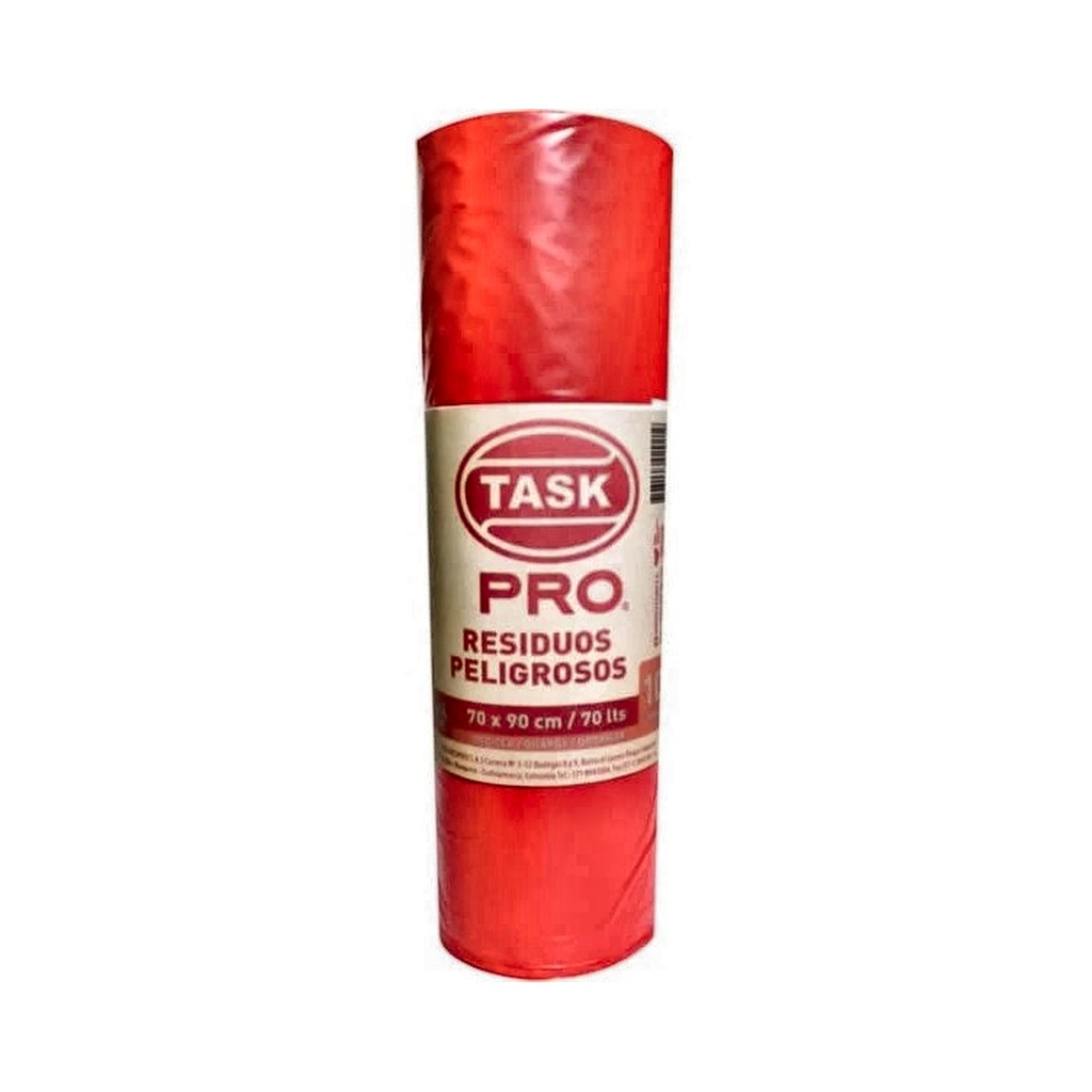 BOLSA DE BASURA ROJA TASK PRO ROLLO 70 X 90  X 10 UDS RF_1017043