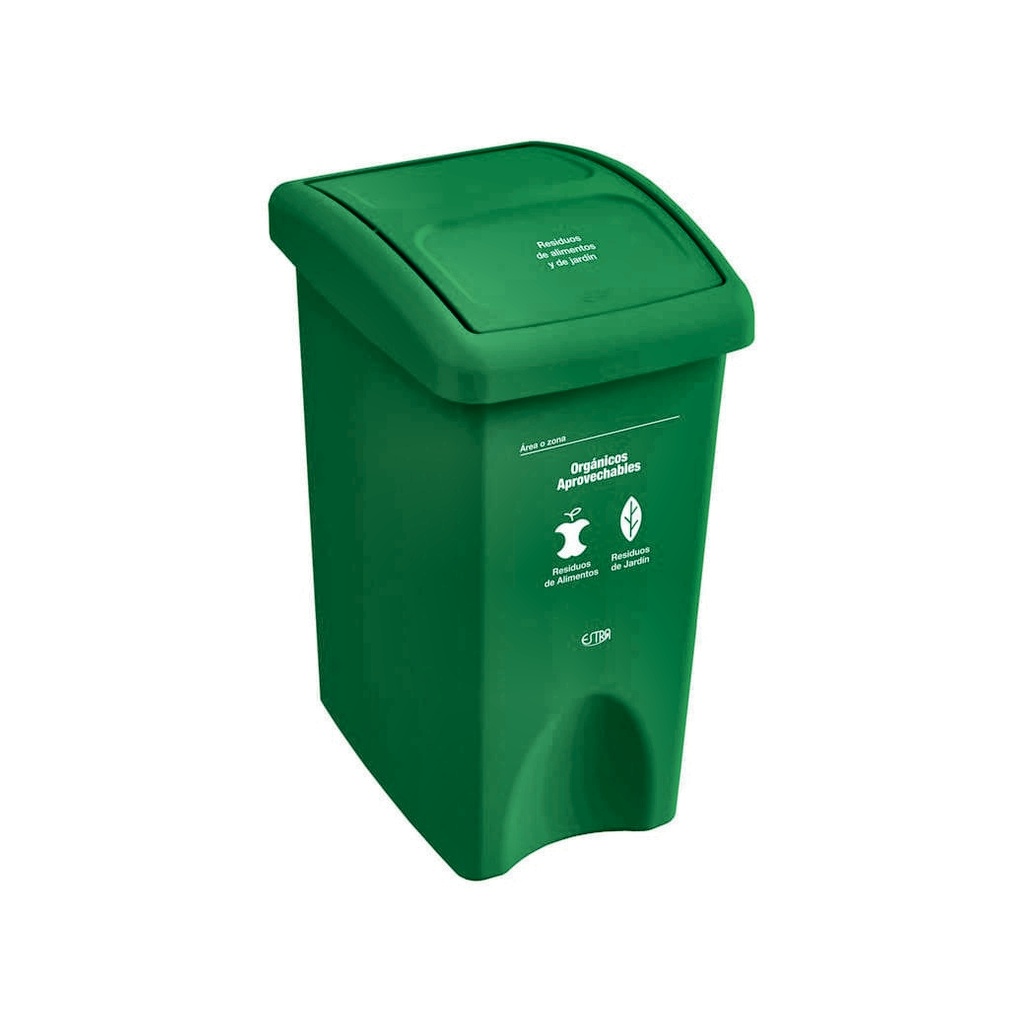 PAPELERA VAIVEN PLANA VERDE- ORGANICO APROVECHABLE 35L EMP 4 4-1042515_EMP 4