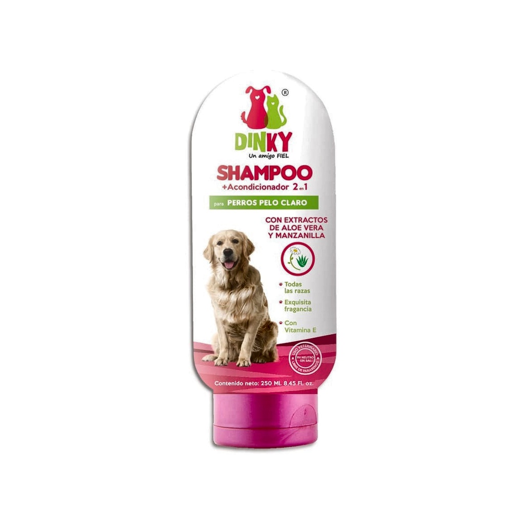 SHAMPOO 2 EN 1 DINKY PERRO PELO CLARO 98205 FSC x 250 ML