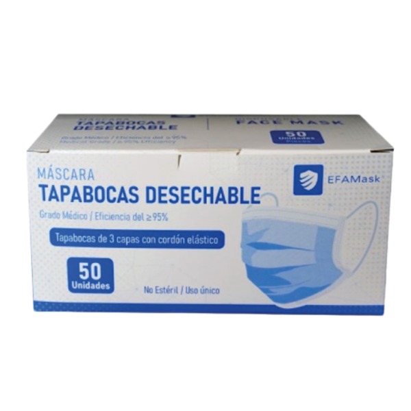 TAPABOCAS DESECHABLES PAQ x 50 UNDS