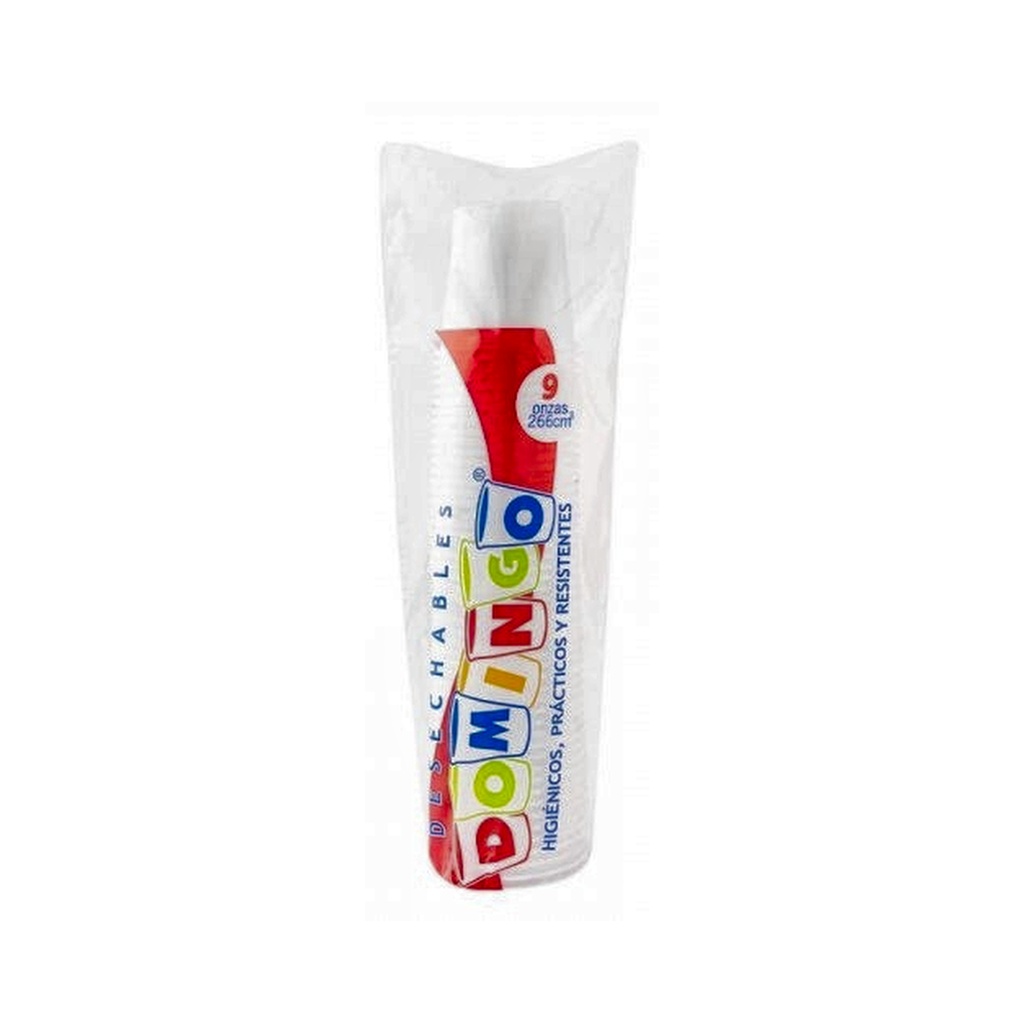VASOS 9 OZ BCO DOMINGO RLL X 50 UND