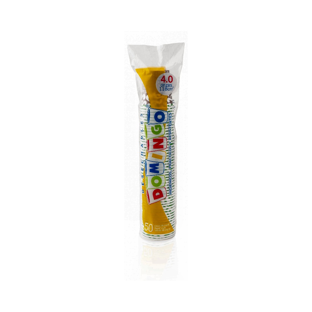 VASOS 4 OZ PAPEL SIN IMP.DOMINGO RLL X 50UND