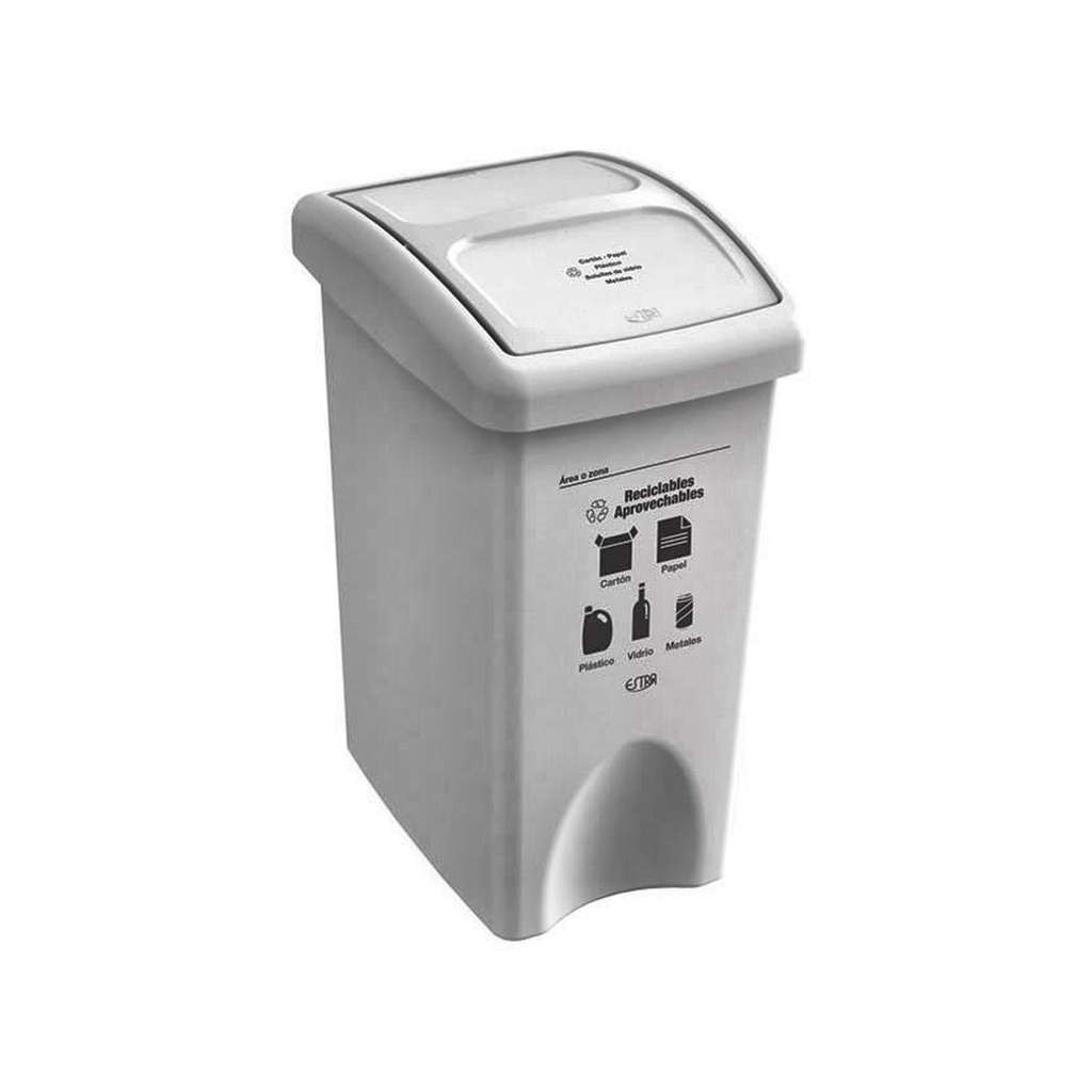 PAPELERA VAIVEN PLANA ECO 35L BLANCO-NEGRO VIDRIO V3 EMP 8_4-1034589