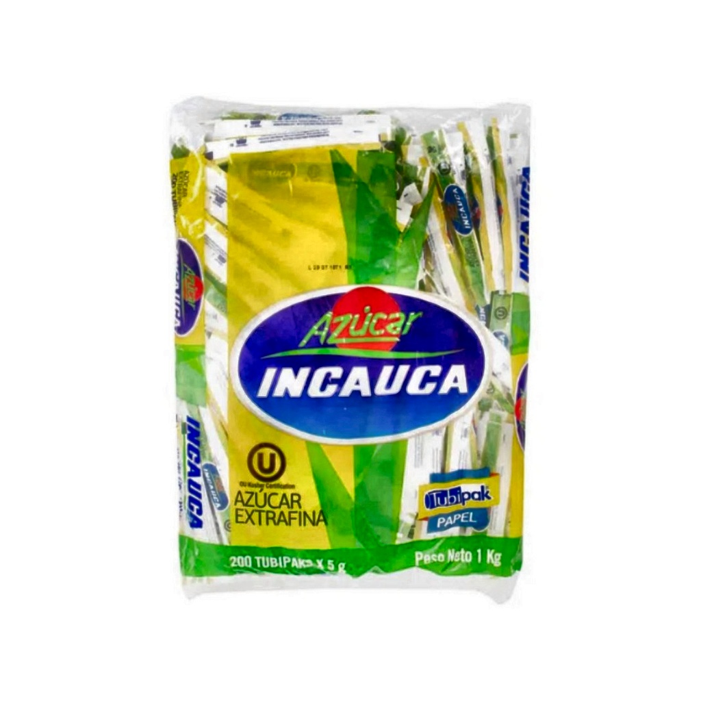 AZUCAR INCAUCA REFINADO TUBIPACK PAPEL x 5gr BOL X 200 UND