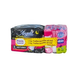 [2350302] OFERTA 1 PAQ TOALLA HIGIENICA NOCTURNA x 8 UNDS + 1 PAQ TOALLA HIGIENICA INVISIBLE x 8 UNDS PACK