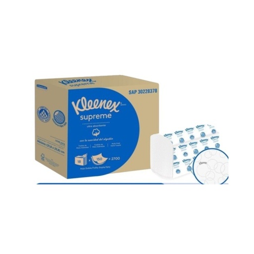 TOALLA KLEENEX SUPREME BL X150 UND 30228378 PC X18 UND