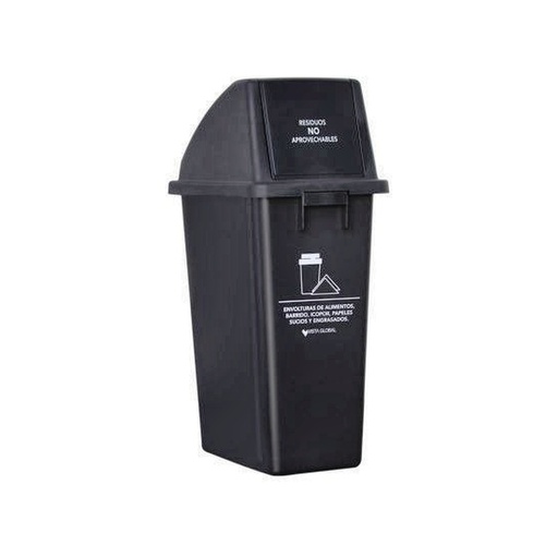PAPELERA DE VAIVEN DE 60 LITROS RESIDUOS NO APROV NEGRA VGTC607-41