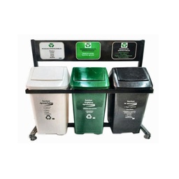 [2064402] PUNTO ECOLOGICO 20LT BLANCO-VERDE-NEGRO  RF_130458