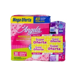 [2350407] KIT ANGELA NOCHE X8 + INVISIBLE X8 + PROTECTORES DIARIOS X15 CAJA X30